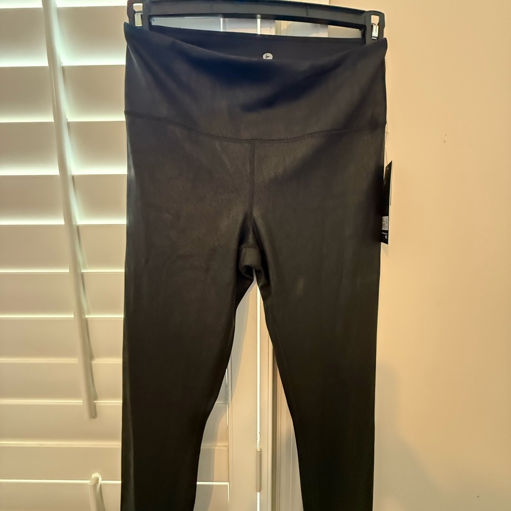 High-Waist Black Faux-Leather Leggings